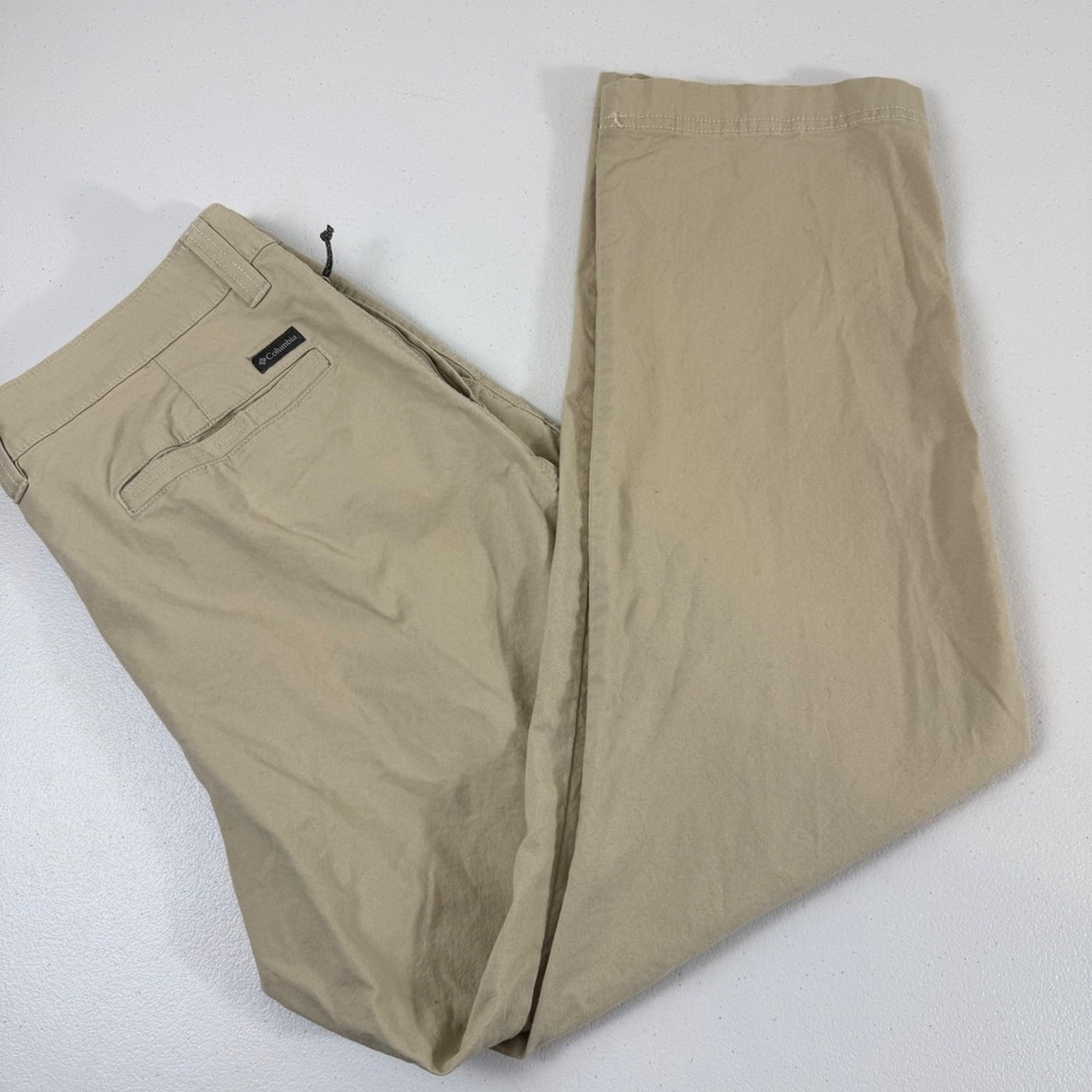 Columbia Sportswear Mens Tan Khaki Utility Hiking Pants 34x30 Zipper Pocket